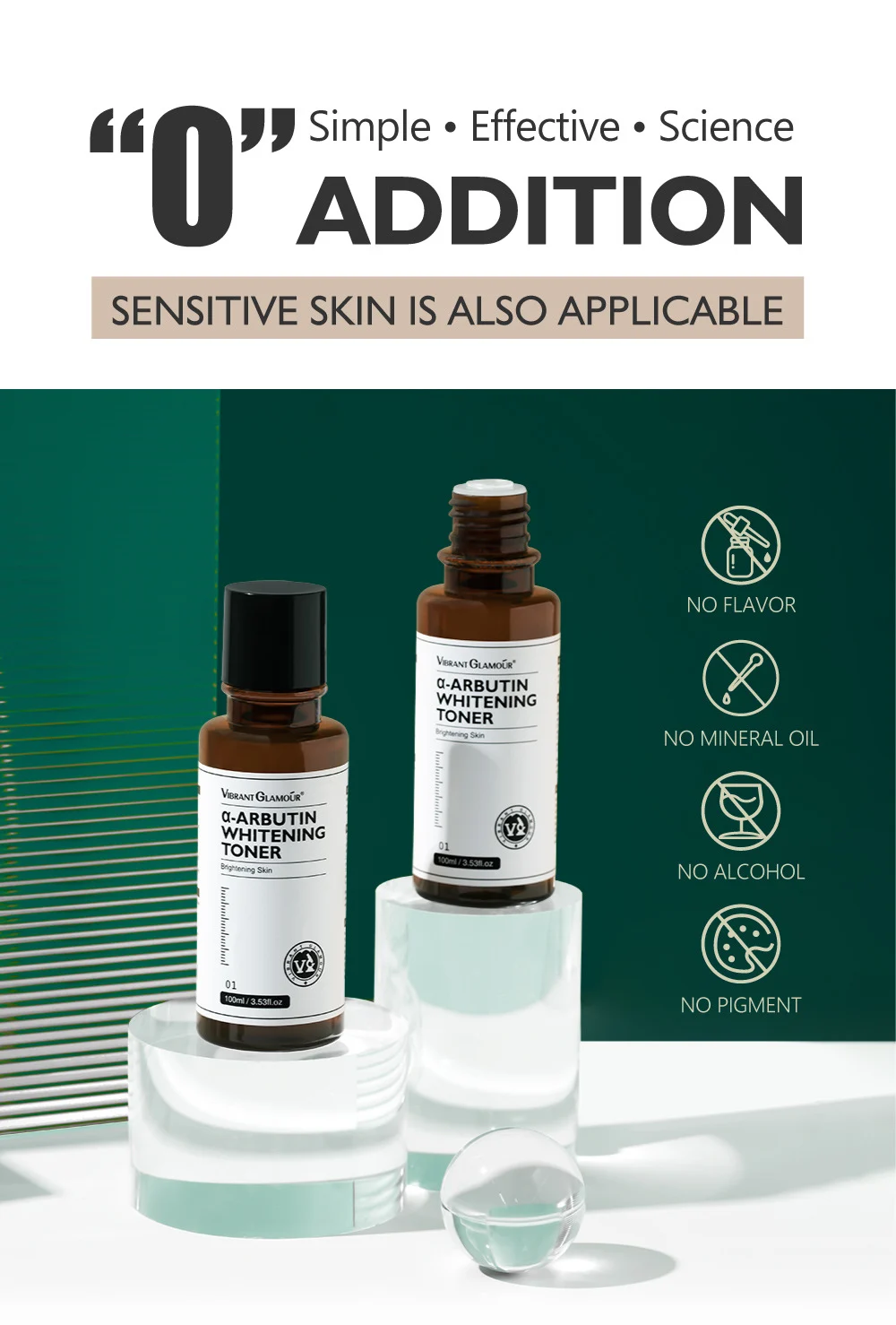Arbutin Whitening Toner for Dark Spots & Dullness, Brightening & Hydrating Essence Water for Sensitive Skin 13 arbutin whitening toner brightening essence water 100ml vib 2ahpqvf9 desc 13