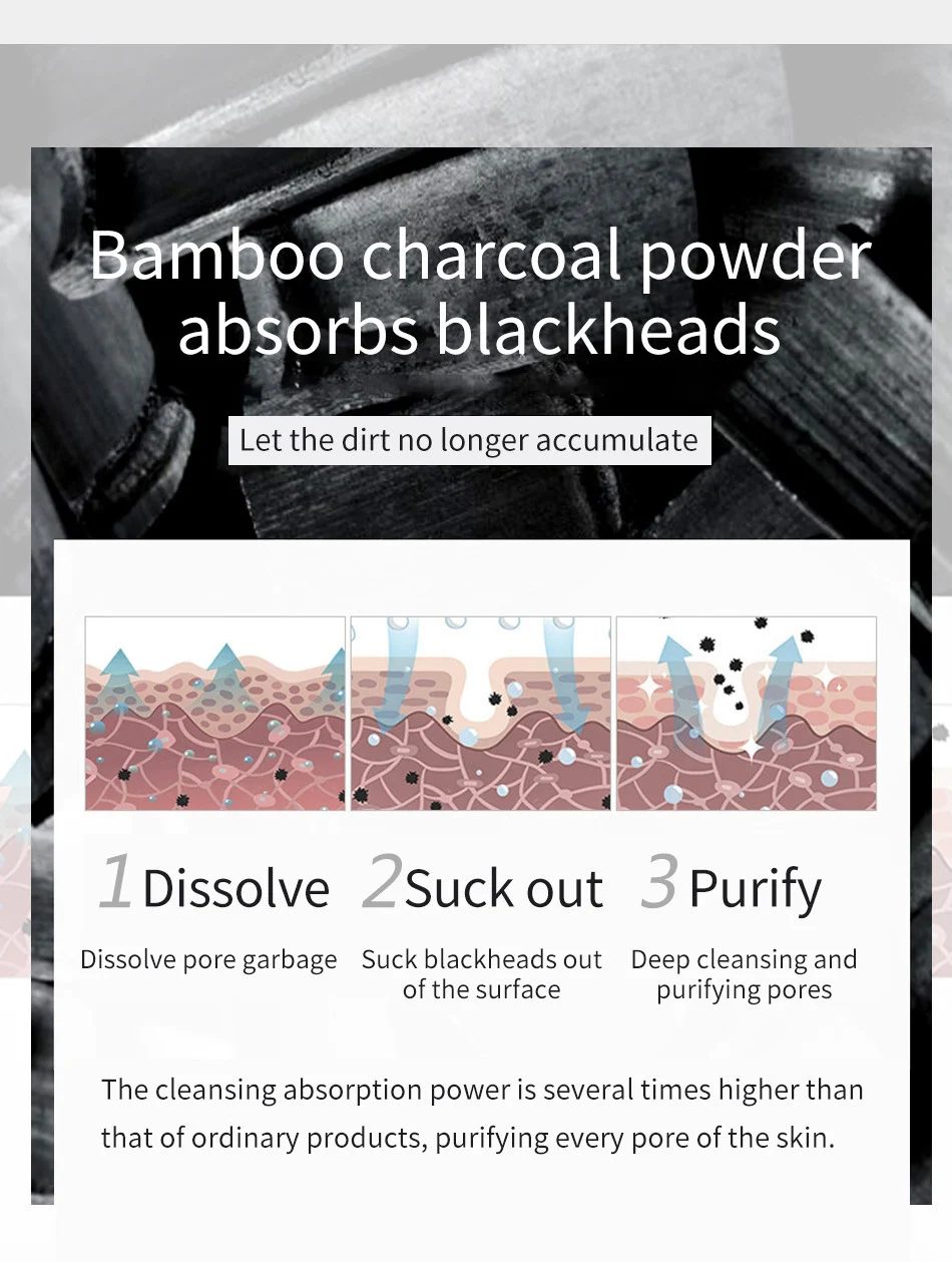 VIBRANT GLAMOUR Bamboo Charcoal Blackhead Peel Off Mask - Deep Cleansing & Moisturizing 5 blackhead remover mask bamboo charcoal vib 9wembkdx desc 6
