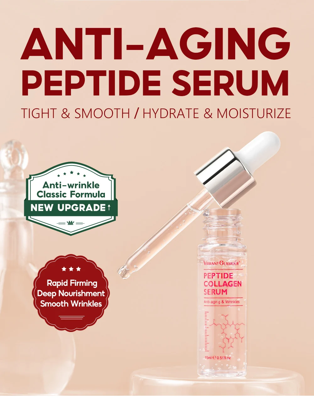 Hexapeptide Collagen Serum 15ml Anti-Aging Firming Hydration 1 hexapeptide collagen serum 15ml vib h8rmss98 desc 1