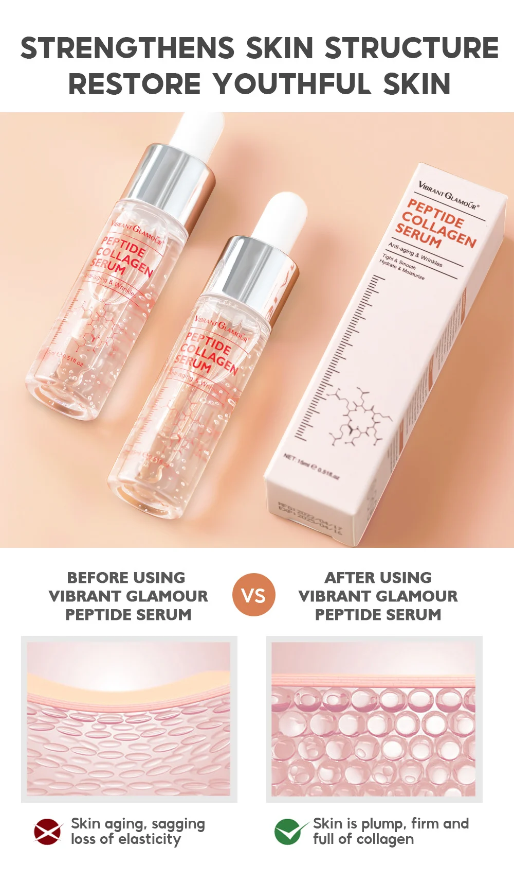 Hexapeptide Collagen Serum 15ml Anti-Aging Firming Hydration 13 hexapeptide collagen serum 15ml vib h8rmss98 desc 13