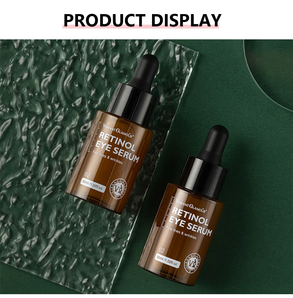 VIBRANT GLAMOUR Retinol Eye Serum with Hyaluronic Acid - Anti Wrinkle, Dark Circles, Puffiness 16 retinol eye serum 30ml vib fuxx8wxt desc 22