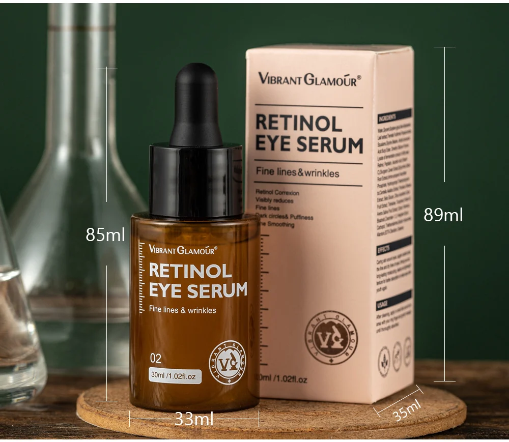 VIBRANT GLAMOUR Retinol Eye Serum with Hyaluronic Acid - Anti Wrinkle, Dark Circles, Puffiness 18 retinol eye serum 30ml vib fuxx8wxt desc 24