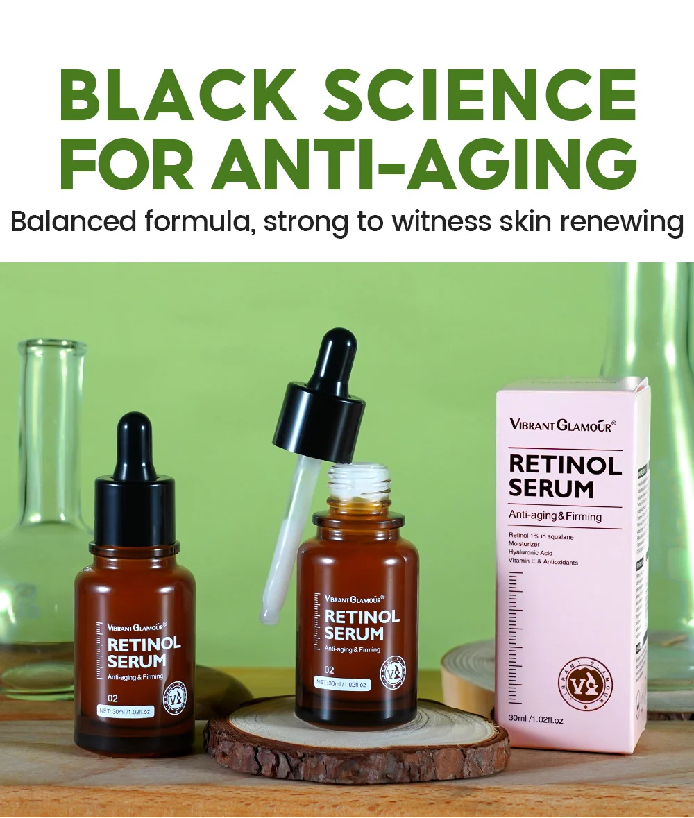 Vibrant Glamour 1% Retinol Face Serum, 30ml Anti-Aging Firming Serum 8 retinol serum anti aging firming face serum 30ml vib seajufeq desc 12