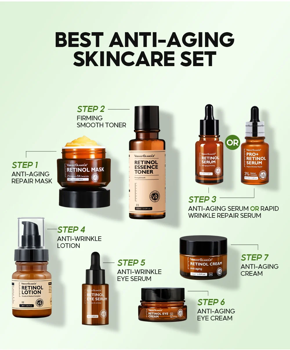 Vibrant Glamour 1% Retinol Face Serum, 30ml Anti-Aging Firming Serum 12 retinol serum anti aging firming face serum 30ml vib seajufeq desc 25