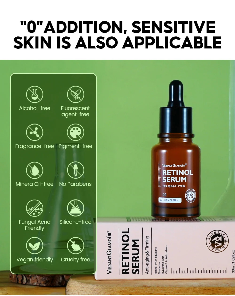 Vibrant Glamour 1% Retinol Face Serum, 30ml Anti-Aging Firming Serum 13 retinol serum anti aging firming face serum 30ml vib seajufeq desc 26