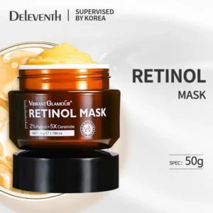 Retinol Sleeping Mask Anti-Aging Night Cream with 5X Ceramide - VIBRANT GLAMOUR Firming & Moisturizing Facial Treatment (50g)