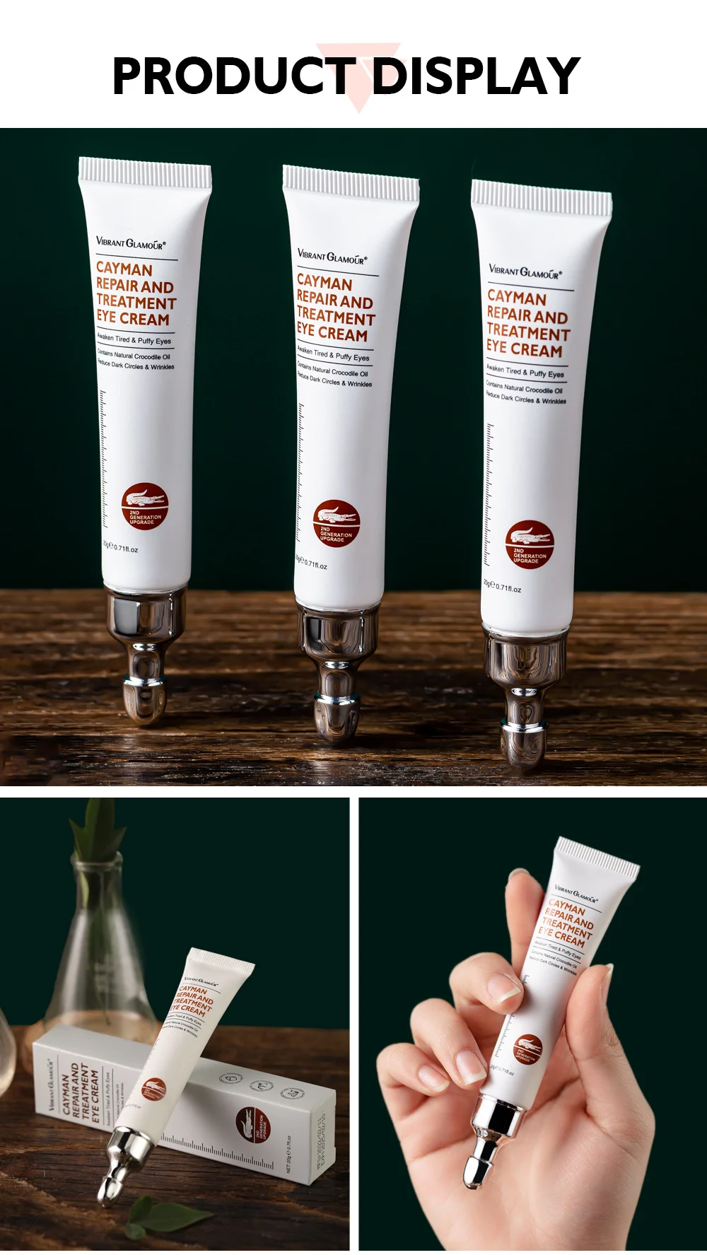 Vibrant Glamour Cayman Repair and Treatment Eye Cream with Natural Crocodile Oil 1 vibrant glamour crocodile repair eye cream dark circles vib z2p8cf2a desc 21