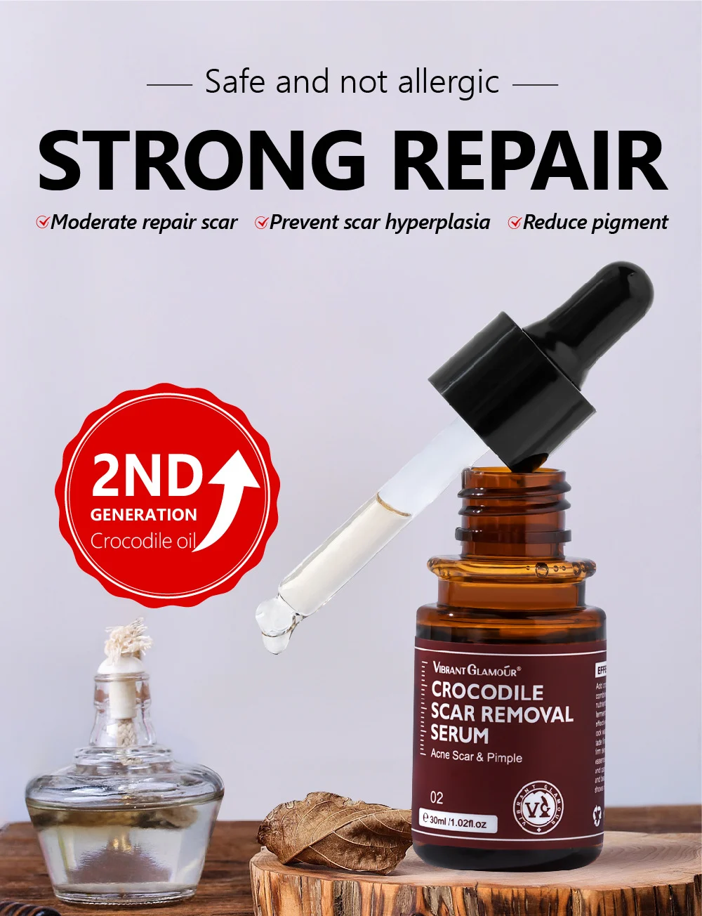 Crocodile Scar Removal Serum by VIBRANT GLAMOUR - 2nd Gen Acne Pit Repair & Pigment Reducer (30ml) 1 vibrant glamour crocodile scar removal serum 30ml vib ffyfaeuv desc 1