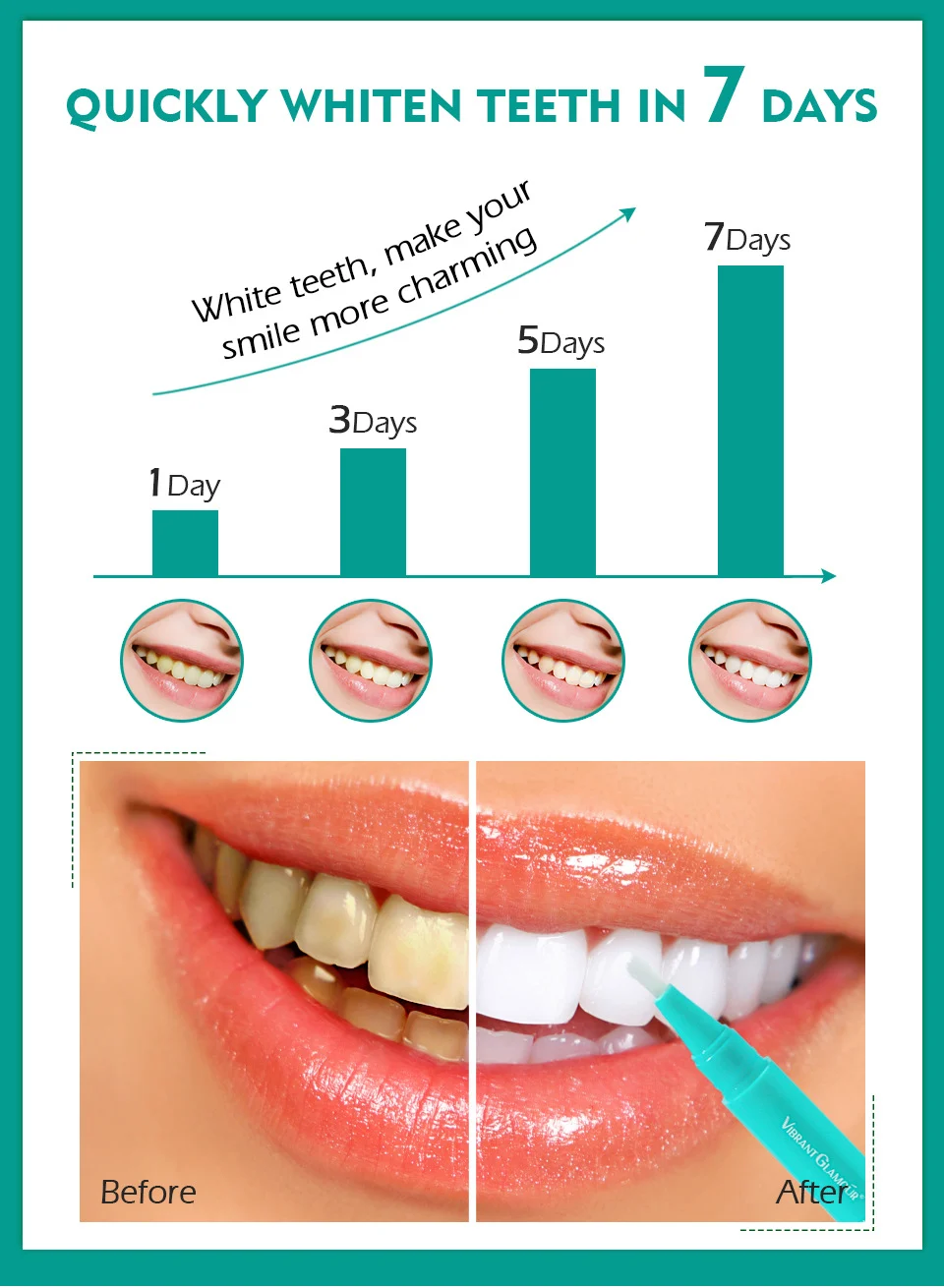 Teeth Whitening Pen Herbal Mint Formula for Stain Removal & Brightening 8 vibrant glamour herbal mint teeth whitening pen vib ag58a3ex desc 8