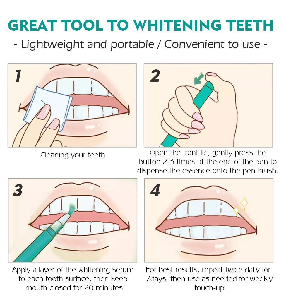Teeth Whitening Pen Herbal Mint Formula for Stain Removal & Brightening 9 vibrant glamour herbal mint teeth whitening pen vib ag58a3ex desc 9