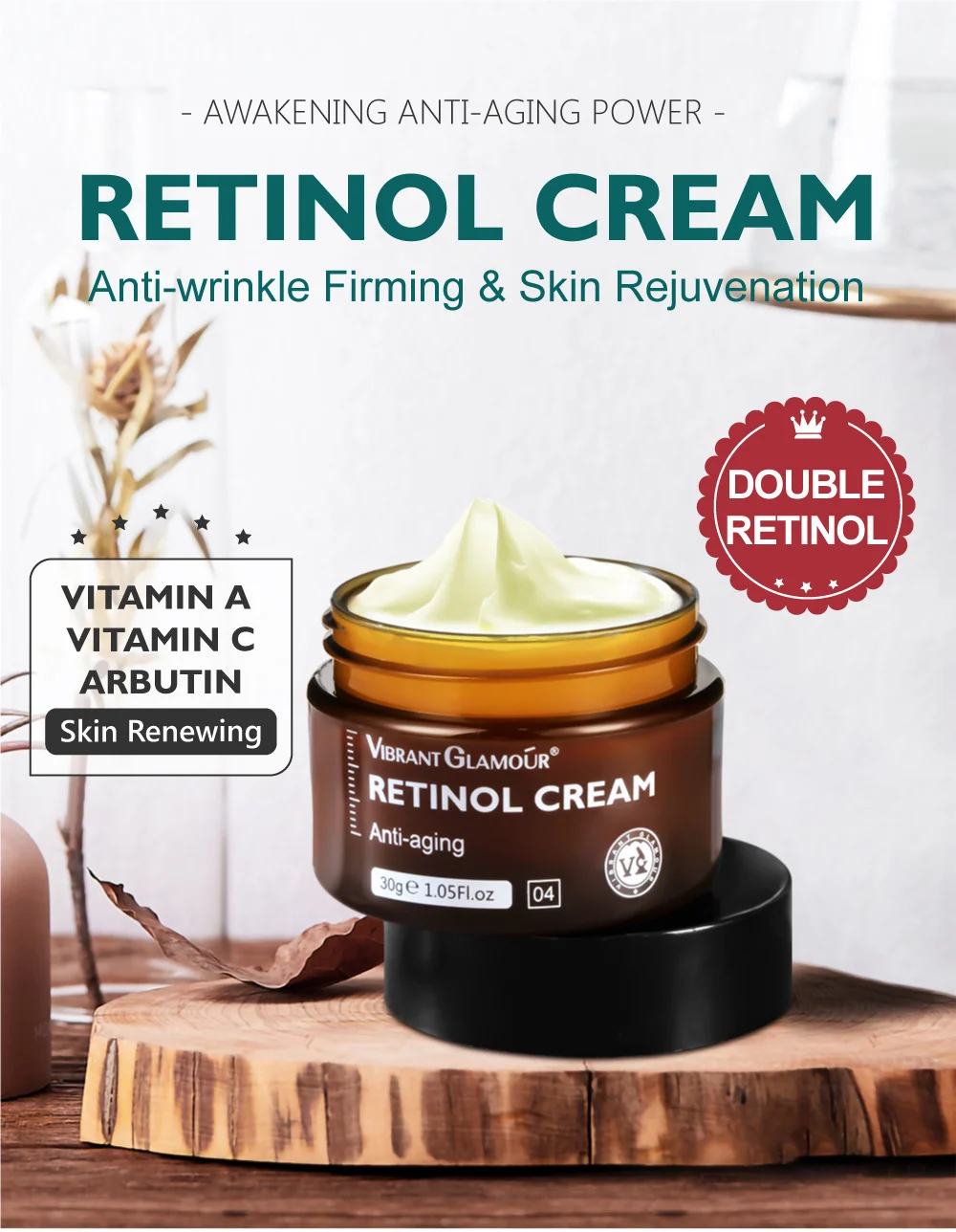 VIBRANT GLAMOUR Retinol Face Cream Anti-Aging Firming & Skin Rejuvenation 1 vibrant glamour retinol face cream anti aging vib q9kqhydr desc 1