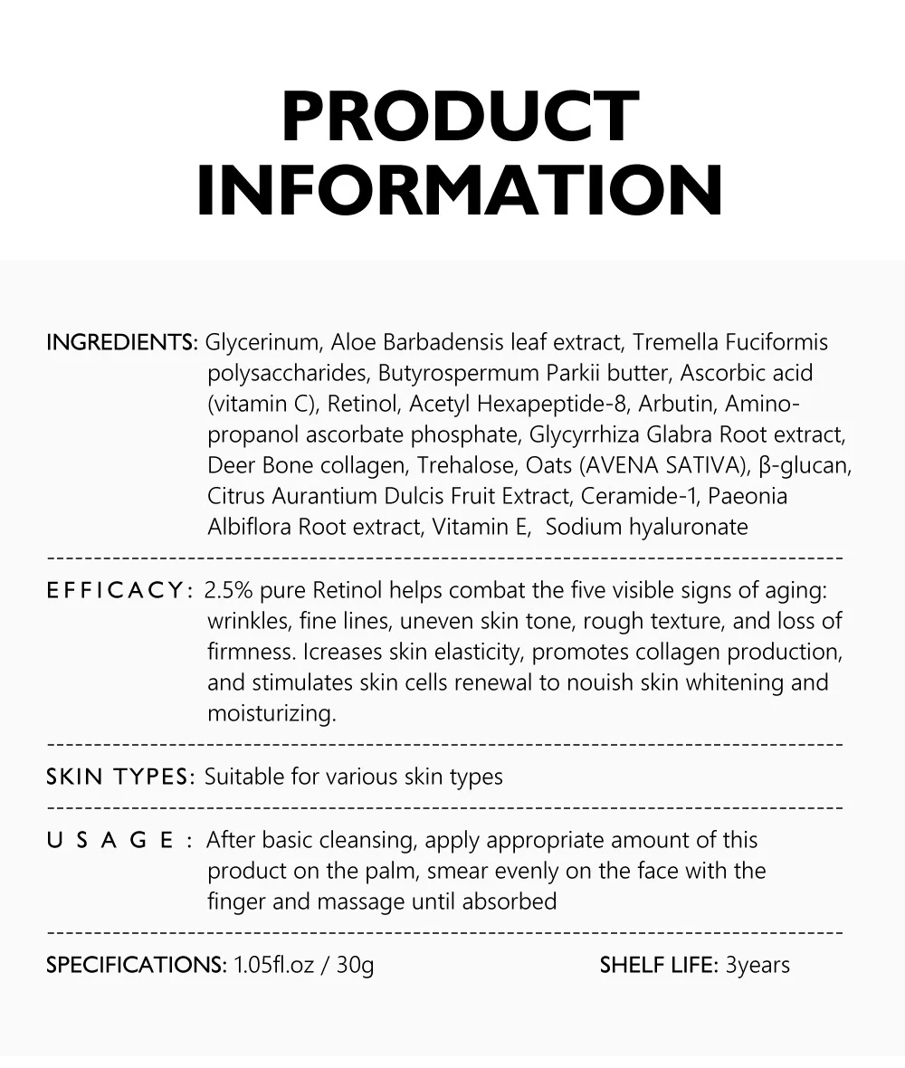 VIBRANT GLAMOUR Retinol Face Cream Anti-Aging Firming & Skin Rejuvenation 12 vibrant glamour retinol face cream anti aging vib q9kqhydr desc 17