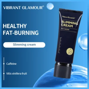 VIBRANT GLAMOUR Slimming Body Cream for firming, tightening, and anti-cellulite treatment in a convenient 80g tube.