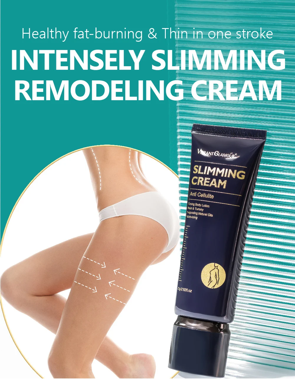 Slimming Body Cream Firming & Tightening Anti-Cellulite Massage Cream 80g 1 vibrant glamour slimming body cream firming tightening anti cellulite 80g vib c7gr78k5 desc 1
