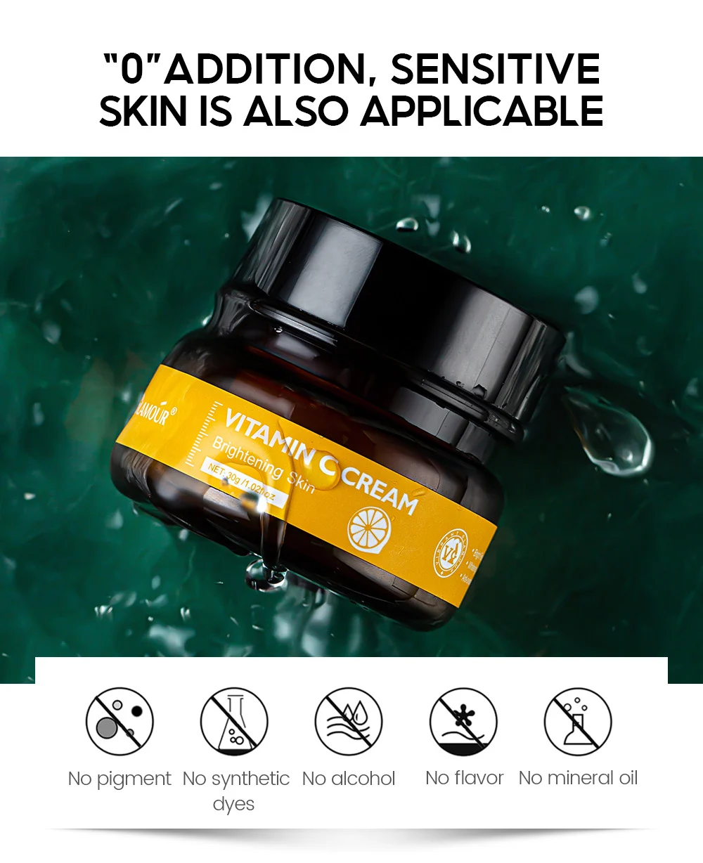 VIBRANT GLAMOUR Vitamin C Cream Brightening Whitening Moisturizing Face Cream 30g 10 vitamin c brightening face cream vib euteetv5 desc 13
