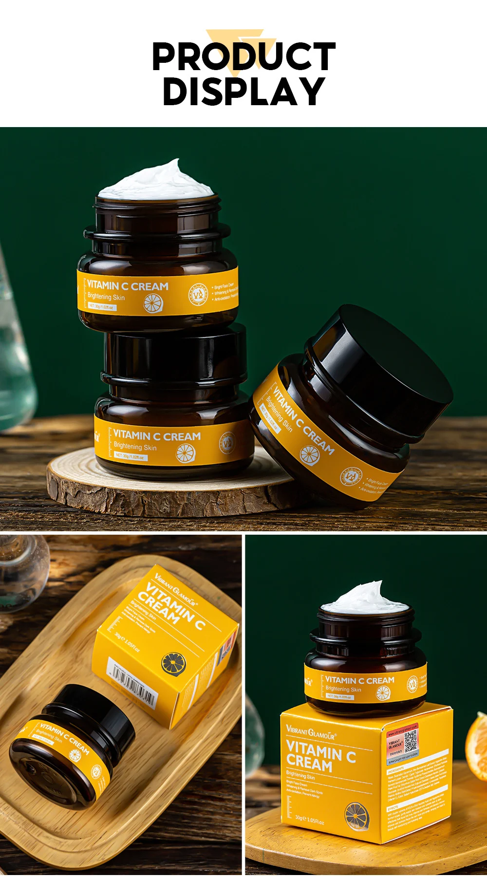 VIBRANT GLAMOUR Vitamin C Cream Brightening Whitening Moisturizing Face Cream 30g 14 vitamin c brightening face cream vib euteetv5 desc 18