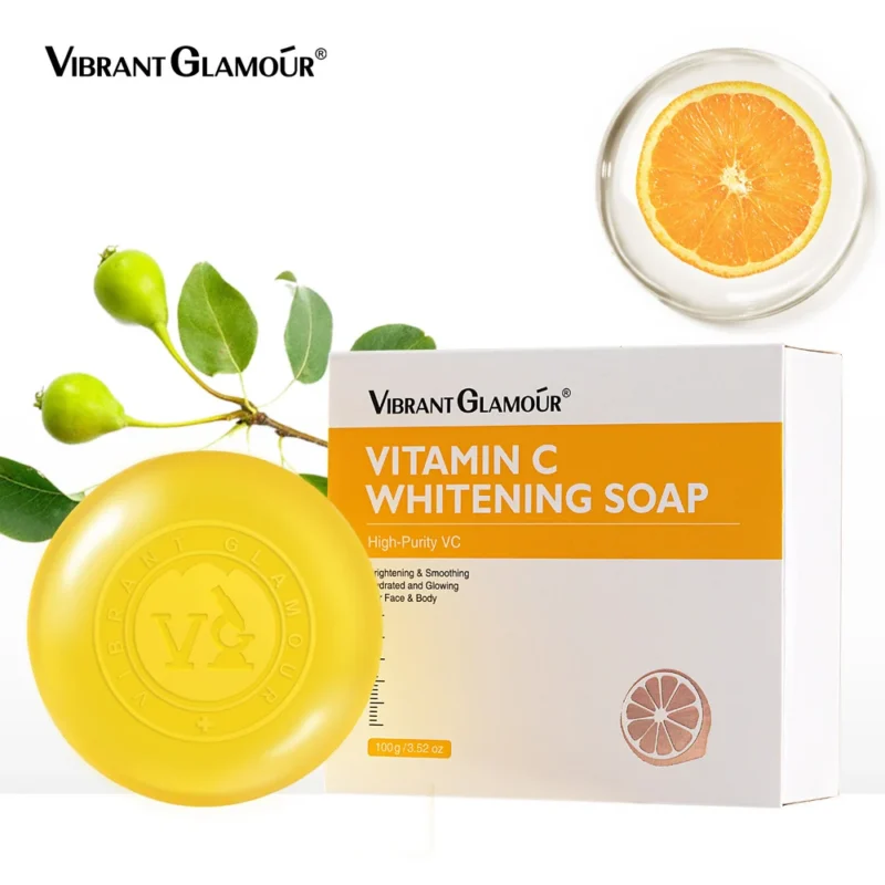 VIBRANT GLAMOUR Vitamin C Whitening Soap High-Purity VC for Face & Body