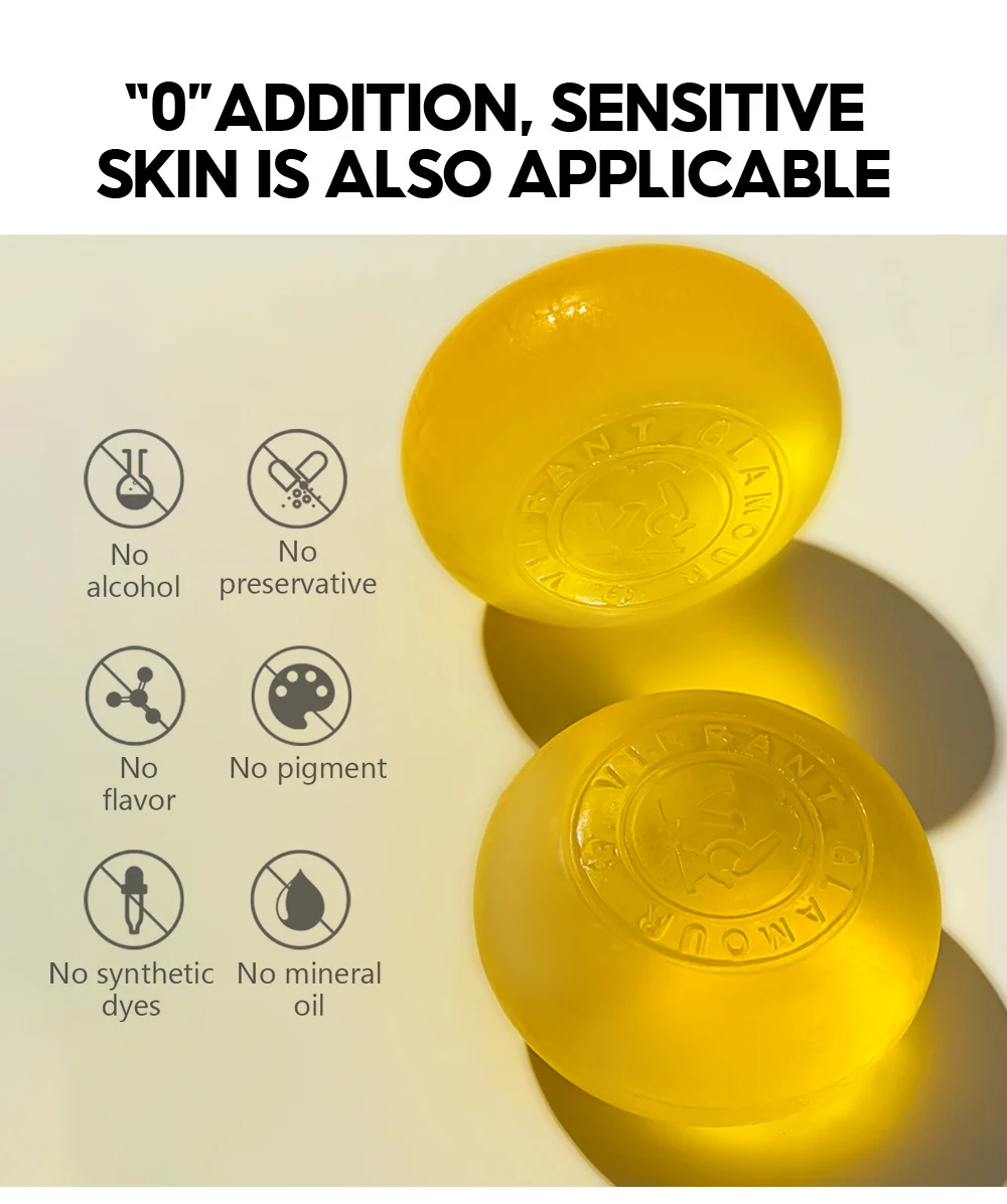 VIBRANT GLAMOUR Vitamin C Whitening Soap High-Purity VC for Face & Body 9 vitamin c soap brightening cleansing bar 100g vib sbg7knpn desc 12