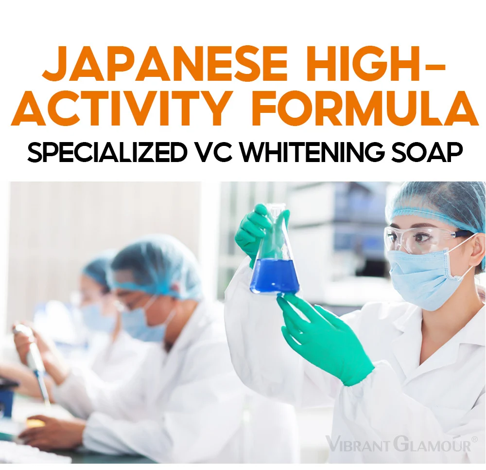 VIBRANT GLAMOUR Vitamin C Whitening Soap High-Purity VC for Face & Body 4 vitamin c soap brightening cleansing bar 100g vib sbg7knpn desc 7